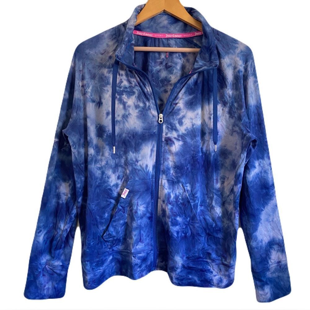 Juicy Couture Sport Nirvana Blue Tie-Dye Full-Zip Track Jacket